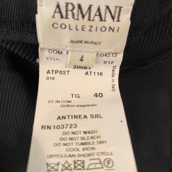 Armani Collezioni Size 4 Black and Grey Dress Pants - Picture 5 of 8